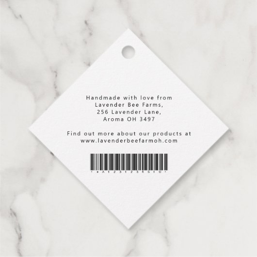 Lavendel botanische kunst kaars ingrediënten barco bedankjes labels (Achterkant)