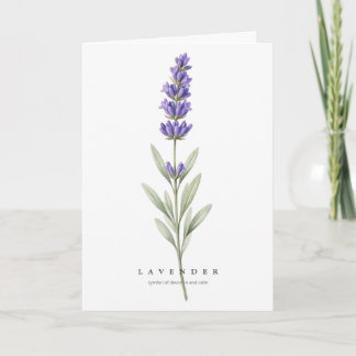 Lavendel Botanische Kunst Symbool van Toewijding e Kaart