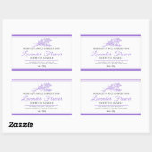 Lavendel botanische lijn art ingrediënten kaars rechthoekige sticker (Vel)