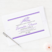 Lavendel botanische lijn art ingrediënten kaars rechthoekige sticker (Envelop)