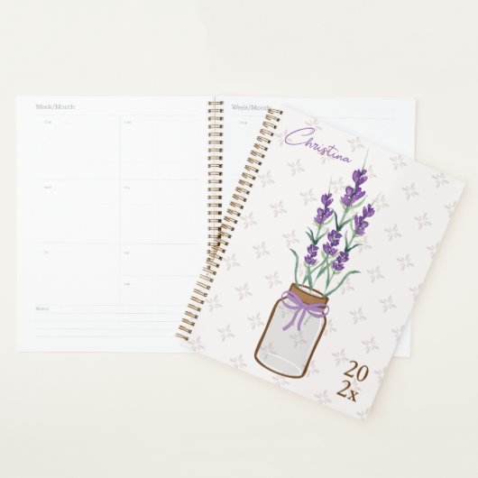 Lavendel Botanische Mason Jar Monogram Planner (Display)
