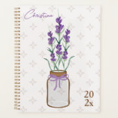 Lavendel Botanische Mason Jar Monogram Planner (Voorkant)