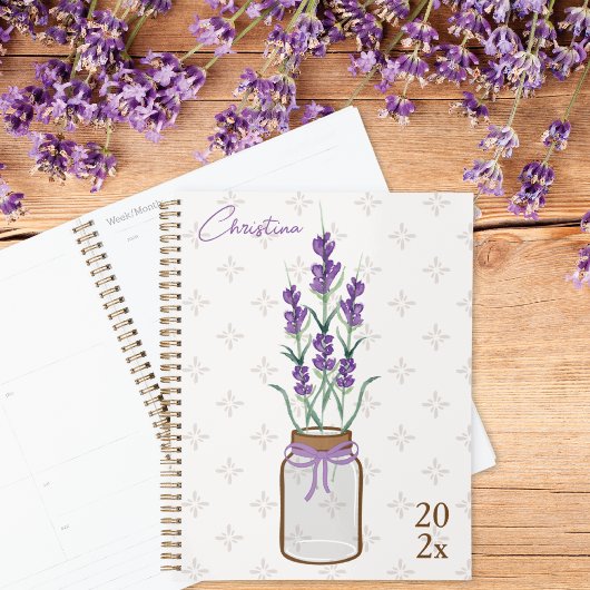 Lavendel Botanische Mason Jar Monogram Planner
