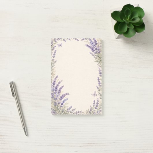 Lavendel Botanische Rand Post-it® Notes (Kantoor)