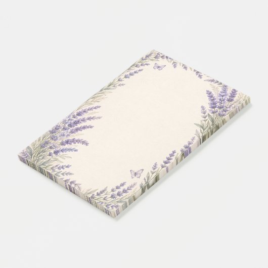 Lavendel Botanische Rand Post-it® Notes (Schuin)