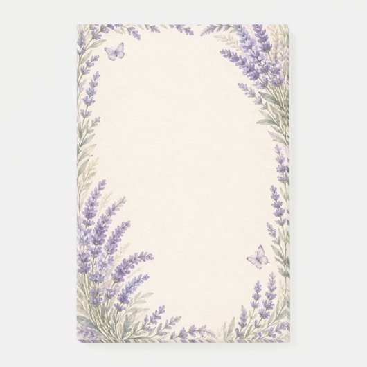 Lavendel Botanische Rand Post-it® Notes (Voorkant)