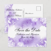 Lavendel Botanische RSVP Bruiloft Aankondigingskaart (Voorkant / Achterkant)