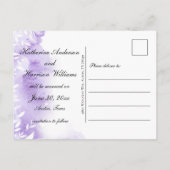 Lavendel Botanische RSVP Bruiloft Aankondigingskaart (Achterkant)