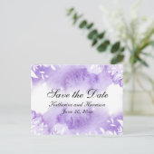 Lavendel Botanische RSVP Bruiloft Aankondigingskaart (Staand voorkant)