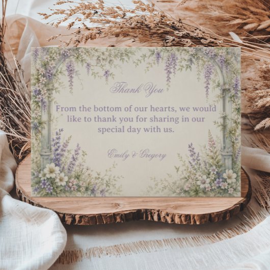 Lavendel Botanische Vintage Bedankkaart