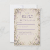 Lavendel Botanische Vintage RSVP Kaartje (Voorkant)