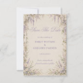 Lavendel Botanische Vintage Save The Date (Voorkant)