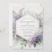 Lavendel Botanische Whimsy Bruiloft Kaart (Voorkant)
