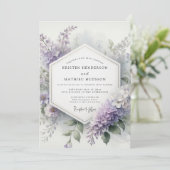 Lavendel Botanische Whimsy Bruiloft Kaart (Staand voorkant)