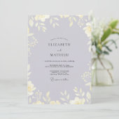 Lavendel Boter Loof Eucalyptus Bruiloft Kaart (Staand voorkant)