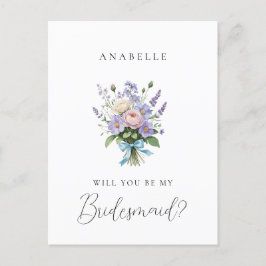  Lavendel Bouquet Bruidsmeisje Voorstel Briefkaart