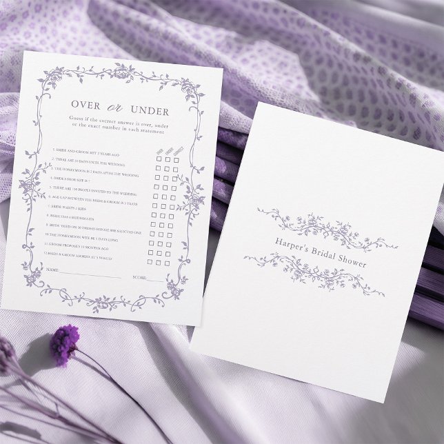 Lavendel 'Boven of Onder' Bruiloftsspel (Front & Back)