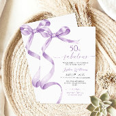 Lavendel Bow 50 & fantastische verjaardagsuitnodig Kaart