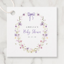 Lavendel Bow Baby shower Wildflower Gift Favoriet  Bedankjes Labels