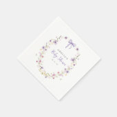 Lavendel Bow Baby shower Wildflower Papier servett Servet (Hoek)