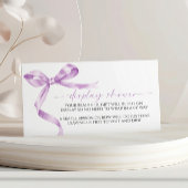 Lavendel Bow Display Baby shower Enclosure Kaart