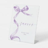 Lavendel Bow Favors Reclamebord Met Voetstuk (Voorkant)