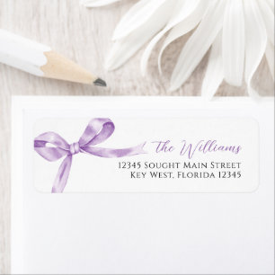 Lavendel Bow Retour Adreslabels Etiket