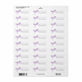 Lavendel Bow Retour Adreslabels Etiket (Full Sheet)