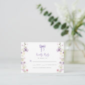 Lavendel Bow RSVP Baby shower behuizing Kaart (Staand voorkant)