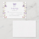 Lavendel Bow RSVP Baby shower behuizing Kaart (Voorkant / Achterkant)