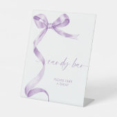 Lavendel Bow Snoep Bar Reclamebord Met Voetstuk (Voorkant)