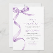 Lavendel Bow Sweet 16 Verjaardag Uitnodiging (Voorkant)