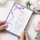 Lavendel Bow Sweet Little Girl Baby shower Kaart