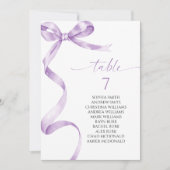 Lavendel Bow Tafelnummer Zitenkaart (Voorkant)