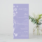 Lavendel Branch Wedding Menu Kaart (Staand voorkant)