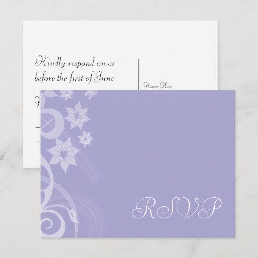 Lavendel Branch Wedding RSVP Briefkaarten (Voorkant / Achterkant)