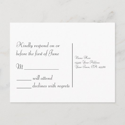 Lavendel Branch Wedding RSVP Briefkaarten (Achterkant)