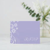 Lavendel Branch Wedding RSVP Briefkaarten (Staand voorkant)