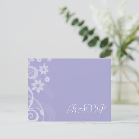 Lavendel Branch Wedding RSVP Briefkaarten (Staand voorkant)