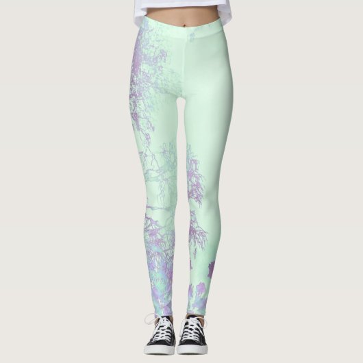 Lavendel Breedbladige Mist Leggings (Voorkant)