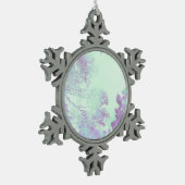 Lavendel Breedbladige Mist Tin Sneeuwvlok Ornament (Links)