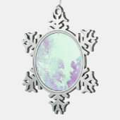 Lavendel Breedbladige Mist Tin Sneeuwvlok Ornament (Rechts)