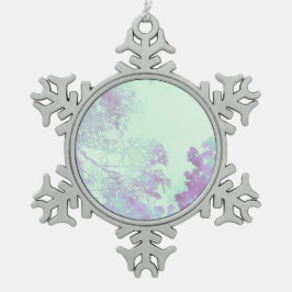 Lavendel Breedbladige Mist Tin Sneeuwvlok Ornament