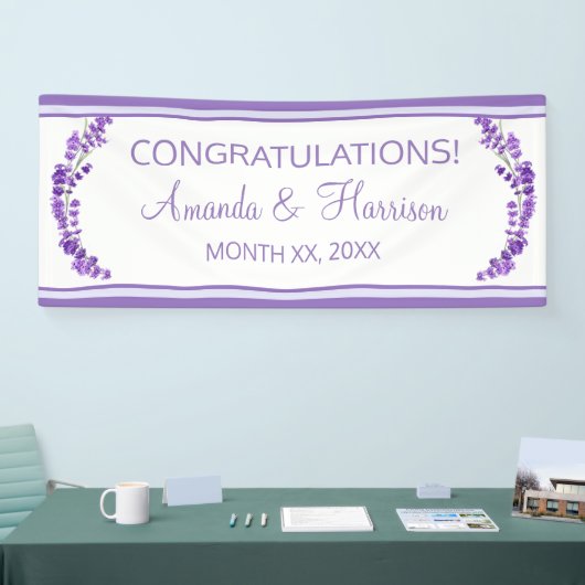 Lavendel Bries Bloemen Bruiloft Spandoek (Beurs)