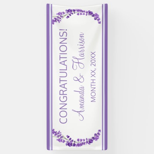 Lavendel Bries Bloemen Bruiloft Spandoek (Verticaal)