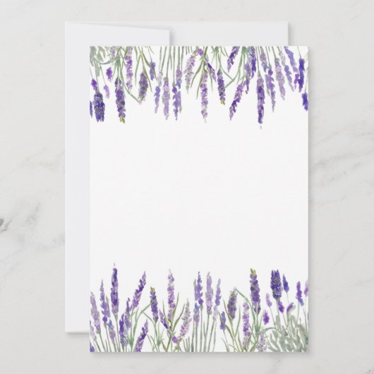 Lavendel Bruids Douche Uitnodiging, bruiloft Kaart (Achterkant)