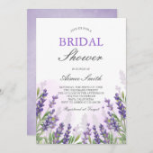 Lavendel bruids douche uitnodiging Paarse rustiek (Voorkant / Achterkant)