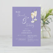 Lavendel Bruidsbrunch & Mousserende Wijn Shower II Kaart (Staand voorkant)