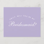 Lavendel Bruidsmeisje Voorstel Eenvoudig Script Bu (Voorkant)