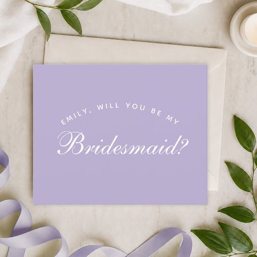 Lavendel Bruidsmeisje Voorstel Eenvoudig Script Bu